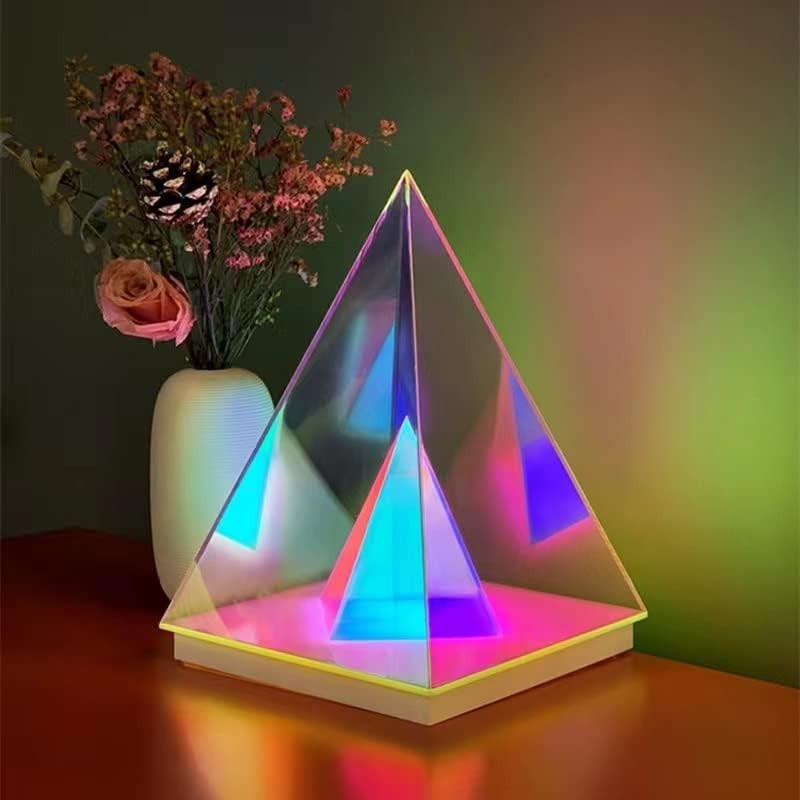 Solas lampa oíche pirimid 3D - maisiú tábla soilsithe lampa tábla