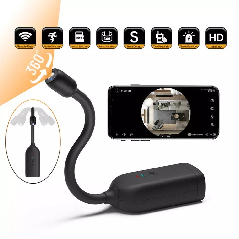 ceamara gooseneck wifi Panoramic ceamara WIFI 1080P HD le rothlú 360 °